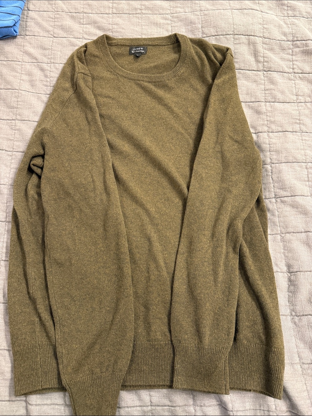 J. Crew Men's Olive Green Crewneck Sweater